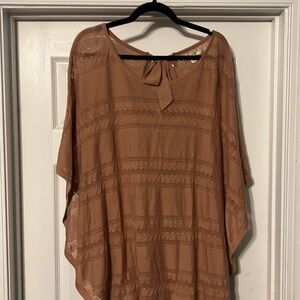 Peach No sleeves over the head poncho s/m